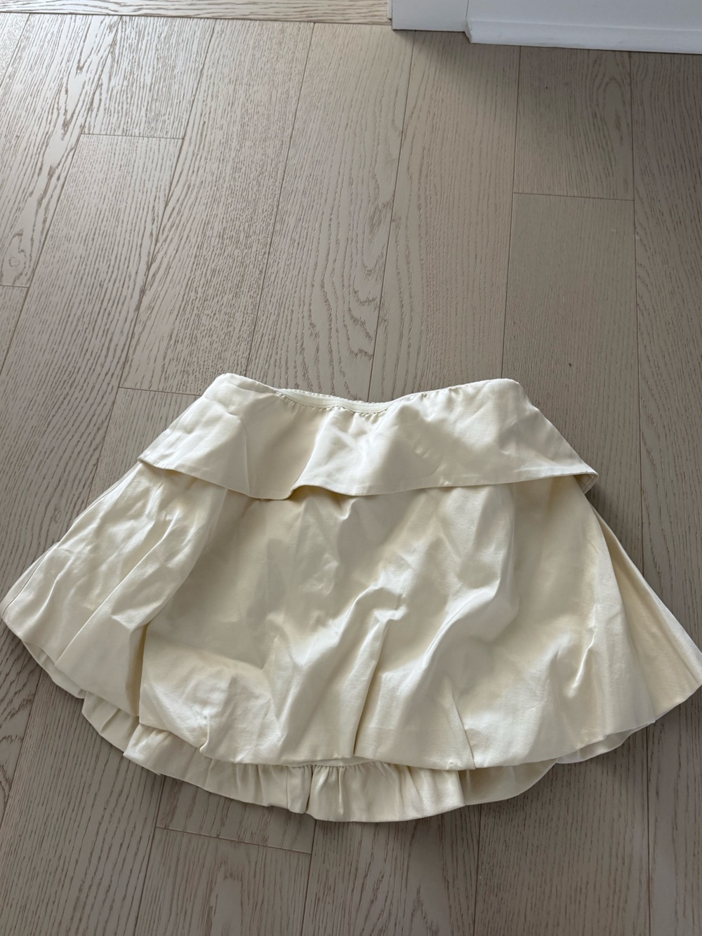 Anthropologie Cream Bubble Mini Skirt